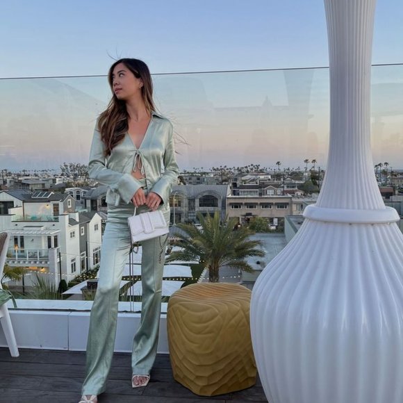 Zara Two Piece Satin Set - Picture 2 of 4